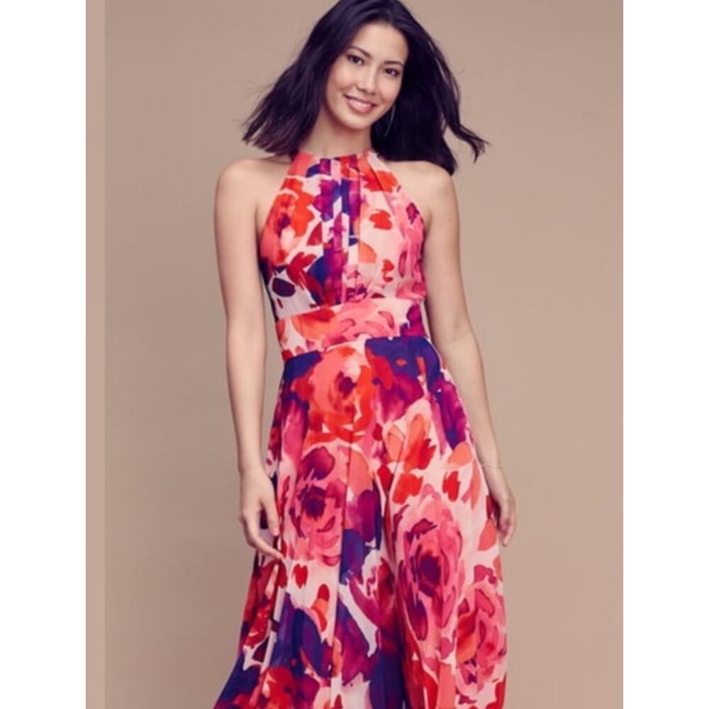 Eliza J Floral Print Halter Dress - size 4